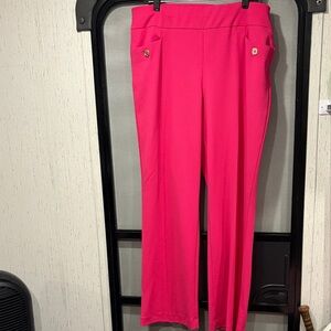 Anne Klein Vibrant Pink Wide Leg Pants